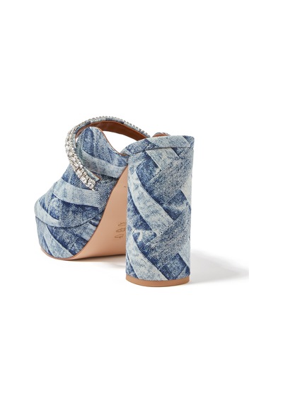 Kurt Geiger Şık Platform Topuklu Peep-toe Sandalet Mavi