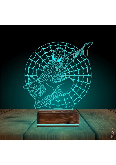 Luvivia Örümcek Adap Spider Man Ağ 3d Lamba - Masa Gece Lambası Şeffaf