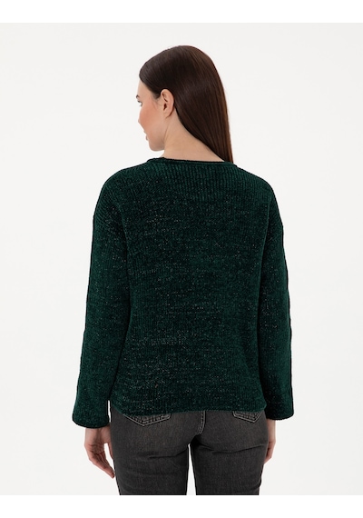 Pierre Cardin Kadın Koyu Yeşil Kazak /triko 50290610-vr079 Koyu Yeşil