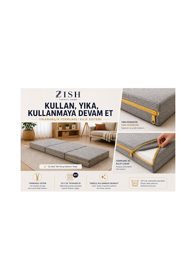 Zishome Çift Kişilik Multipurpose 5 İn 1 Bordo Çift Kişilik Katlanır Süngerli Misafir Yer Yatağı Ve Minder 7cm