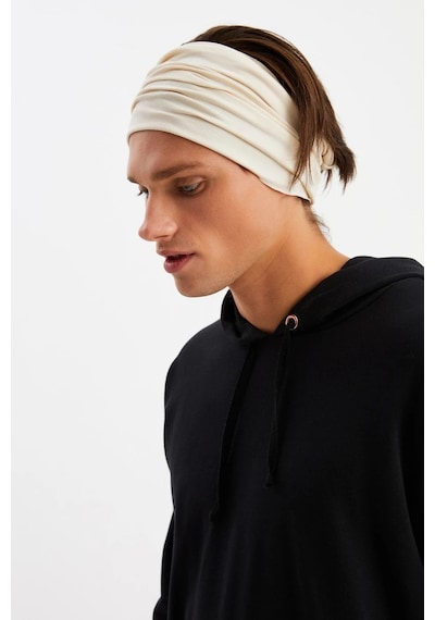 Butikgiz Erkek 4 Fonksiyonlu Koruyucu Pamuklu, Esnek, Terletmez, Bandana, Boyunluk, Maske - Tek Ebat / Bej Bej