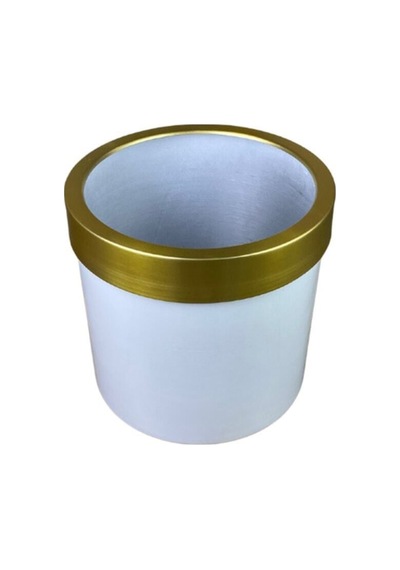 Cihan Çiçekçilik Gold Kemerli 30x30 Beyaz Saksı Çok Renkli