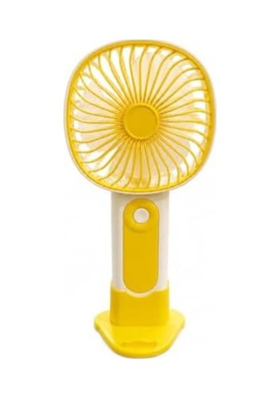 Mini El Fanı Usb Şarjlı Type-c Bağlantılı 3 Kademeli Taşınabilir Elektrikli Fan Masaüstü Ve El Tipi Kullanım Sarı Renk Serinletici Fan