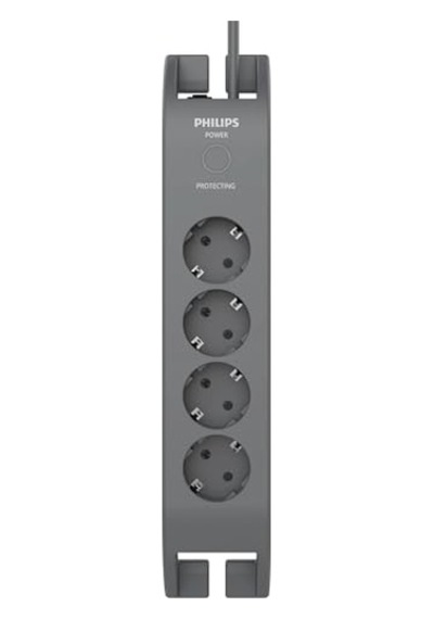 Spn3140a/62 Akım Korumalı Priz 900j 4'lü 2m , Gri