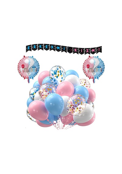 Cinsiyet Belirleme Parti Seti Banner, Folyo Balon Ve Balon Zincir Seti Konsept 3