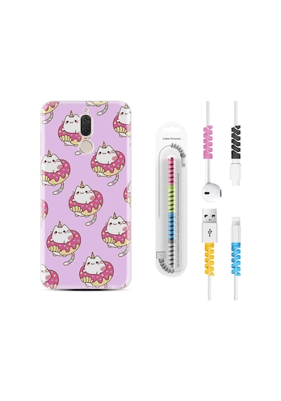 Huawei Mate 10 Lite Kılıf Kablo Koruyuculu Unicorn Donut 1417