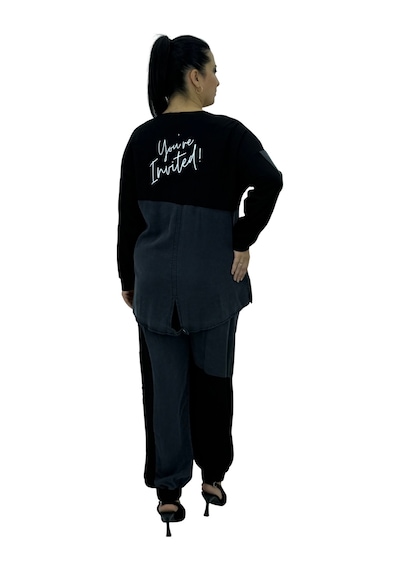 Büyük Beden Viskon Düğme Detaylı Önden Cepli Jogger Lastikli İkili Kadın Takım Antrasit Büyük Beden Viskon Düğme Detaylı Önden Cepli Jogger Lastikli İkili Kadın Takım Antrasit
