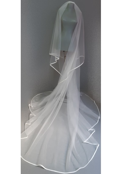 Suzanna Moda Saten Biyeli Çift Kat Taraklı Hayal Tül Gelin Duvağı 2.50 Cm Uzun Kat - 85cm Kısa Kat Krem