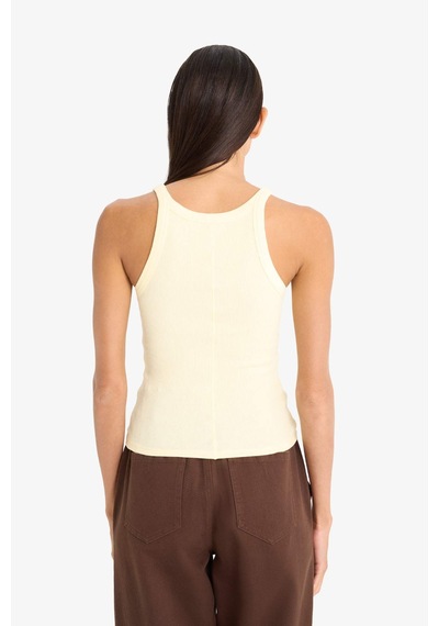 Defacto Slim Fit Dar Kesim Halter Yaka Fitilli Kaşkorse Atlet E2176ax25spyl450 SARI