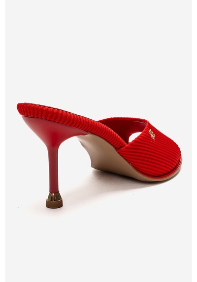 Luvishoes Wendy Kırmızı Kadın İnce Topuklu Terlik Kırmızı