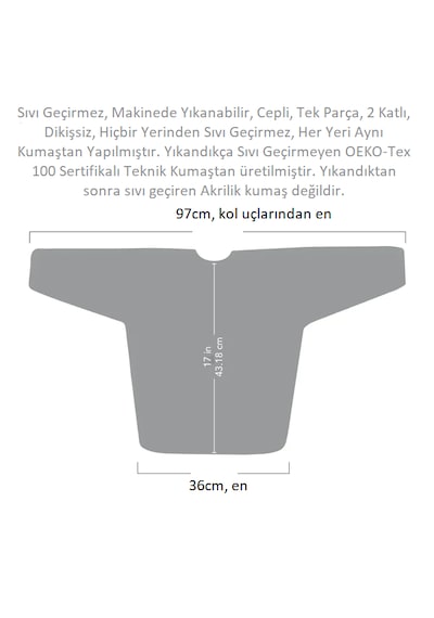 Yorni 3-5 Yaş Zoo Bağcıklı Sıvı Geçirmez Makinede Yıkanabilir Uzun Kollu Boyundan Bağlamalı Bebek Mama Önlüğü Beyaz