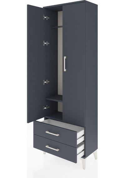 Arges Dolap 2 Raflı 2 Çekmeceli Tek Askılı 60x30x182 Antrasit... Antrasit Arges Dolap 2 Raflı 2 Çekmeceli Tek Askılı 60x30x182 Antrasit... Antrasit