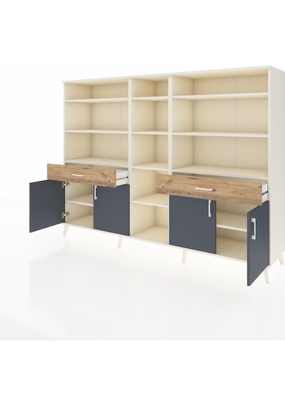 Hyperion Dolap 12 Raflı 2 Çekmeceli 4 Kapaklı 220x44x163 Aytaşı-a Aytaşı-antrasit/çam Hyperion Dolap 12 Raflı 2 Çekmeceli 4 Kapaklı 220x44x163 Aytaşı-a Aytaşı-antrasit/çam