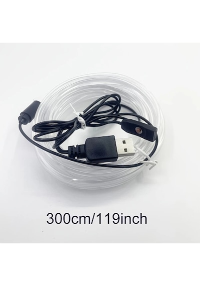 Turcoshop11 3 Metre Usb Araç İçi Rgb Led Şerit Işık 7 Renk Ortam Aydınlatma