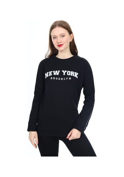 Kadın Sweatshirt - Şerit Garnili 0155mvng 001