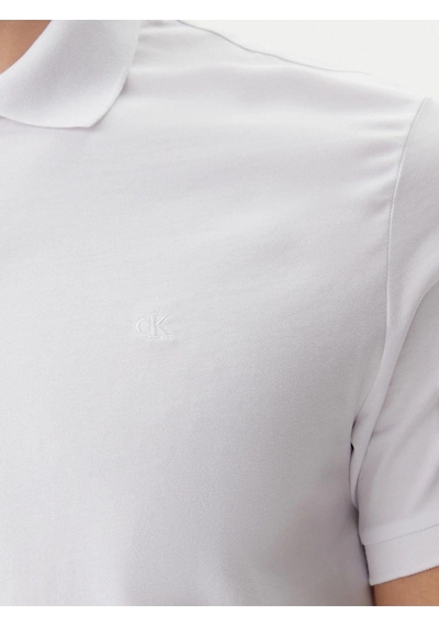 Calvin Klein Ss Smooth Cotton Solıd Polo Polo Yaka T-shirt-6509 Beyaz