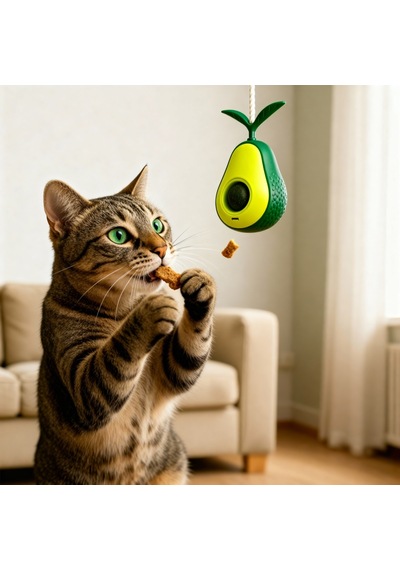 Runaway Avokado Kedi Oyuncağı - Naneli, Mama Hazneli Ve Sallanmalı
