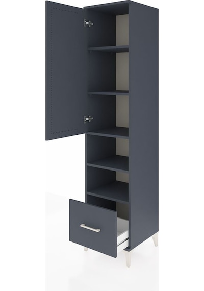 Hyperion Dolap 5 Raflı Tek Çekmeceli Tek Kapaklı 44x44x195 Antrasit-antrasit Antrasit Hyperion Dolap 5 Raflı Tek Çekmeceli Tek Kapaklı 44x44x195 Antrasit-antrasit Antrasit