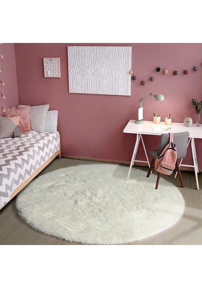 Rovigo Home Yuvarlak Tüy Dökmez Tavşan Tüyü Post Halı Yv
