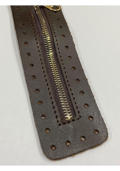 Karantuhafiye Derili Fermuar / Çanta Fermuarı / Kapak Fermuar 30 Cm Kahve Kahve Kahverengi