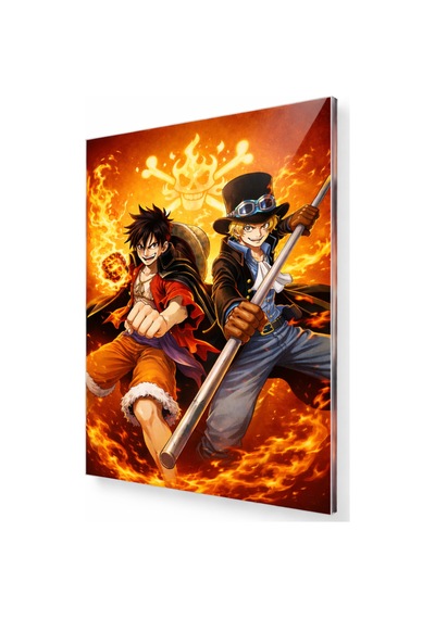 Anime Cam Tablo Alev Efektli Fantastik Dekoratif Duvar Tablosu 3,8 Mm 35x50 50x70 60x90 70x110