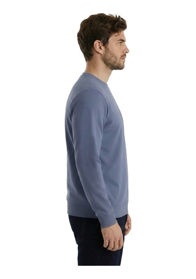Goffra Erkek Focus Esnek Kumaş Yumuşak Dokulu Günlük Sweatshirt Mavi M401-r0342-03 Mavi