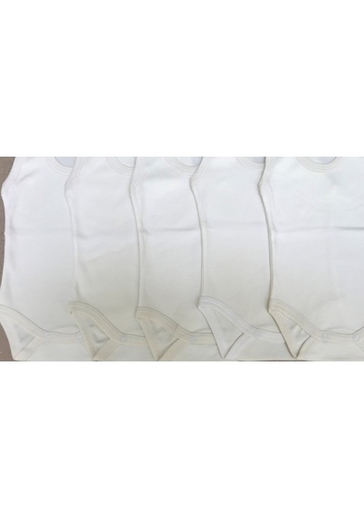 Baby Özdemirlitekstil Bebelino Çıtçıtlı Askılı Badi (5 Li Paket) Krem