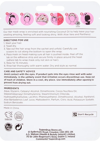 Superdrug Haır Mask Wrap Coconut