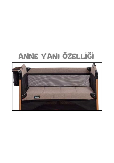 Öykü Bebek Dunyasi Tüllü Anne Yani Asansörlü Oyun Park Beşik - Siyah