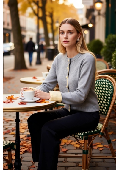 Benerly Kadın Regular Kesim Bisiklet Yaka Garnili Uzun Kollu Triko Hırka gri Benerly Kadın Regular Kesim Bisiklet Yaka Garnili Uzun Kollu Triko Hırka gri