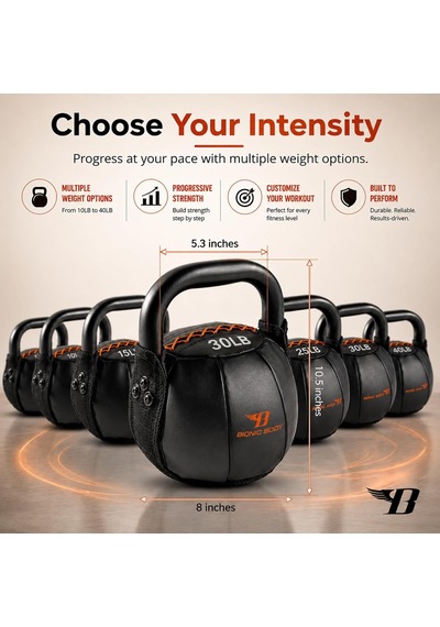 Halter, Kondisyon, Güç Ve Çekirdek Antrenmanı İçin Saplı Yumuşak Kettlebell 30 Lb Bbkb-30