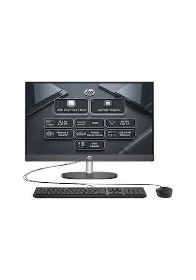 Hp Proone 240 G10 D36C6ET019 Ultra 7 155U 32 GB 2 TB SSD 23.8" W11P AIO Masaüstü Bilgisayar