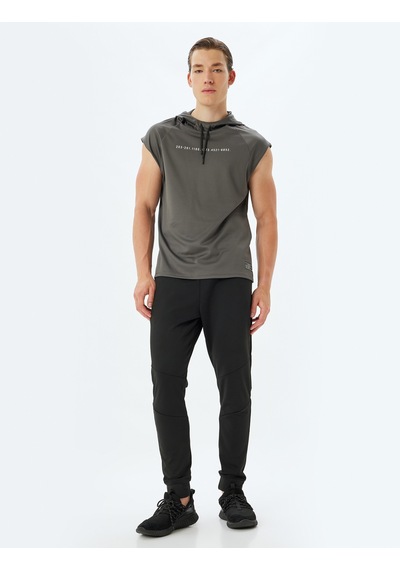Koton Spor Eşofman Altı Jogger Beli Bağcıklı Cep Detaylı Siyah 5wam40079nk Siyah