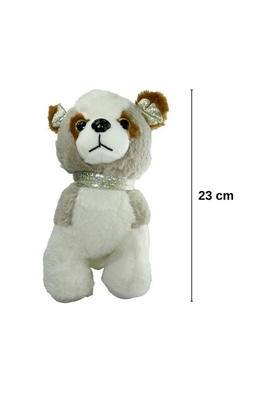 Peluş Köpek Oyuncak - 23 Cm Pullu Detaylı Uyku Ve Oyun Arkadaşı Gri
