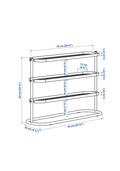 Ikea Älganäs Ayakkabılık, Siyah, 76x24x59 Cm