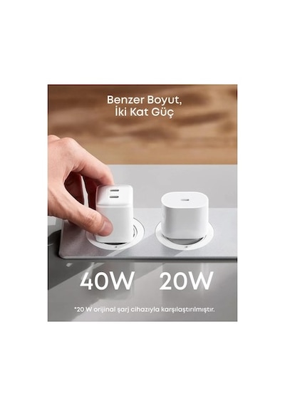40w Şarj Cihazı - Usb-c Çift Bağlantı Noktalı, Hızlı Şarj