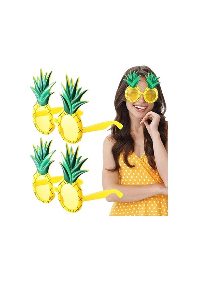 Tropikal Hawaii Ananas Şekilli Parti Gözlüğü 9.5 X 14 Cm Bx40 Diğer