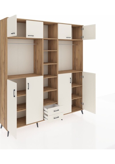 Hyperion Dolap 14 Raflı 2 Çekmeceli 2 Askılı 220x44x243 Çam-aytaşı/aytaşı Aytası/aytası Hyperion Dolap 14 Raflı 2 Çekmeceli 2 Askılı 220x44x243 Çam-aytaşı/aytaşı Aytası/aytası