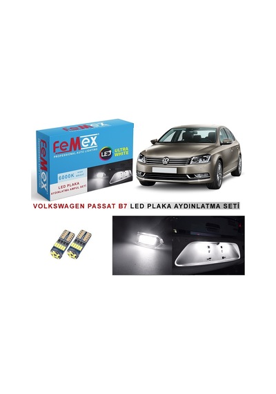 Vw Passat B7 Led Plaka Aydınlatma Ampul Seti Femex Parlak Beyaz