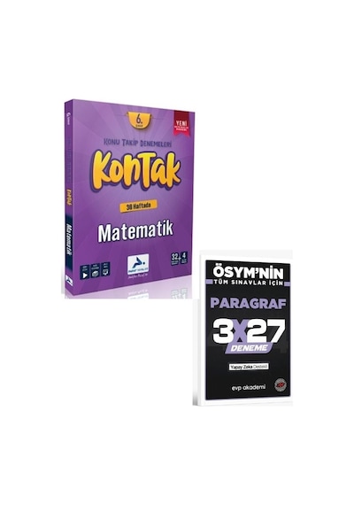 Paraf 2027 6. Sınıf Kontak Matematik Denemeleri+ Evp Akademi Paragraf