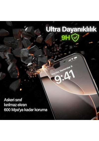 Epro Apple iPhone 17 Pro Max İle Uyumlu Ekran Koruyucu, Ahize Korumalı Toz Önleyici Tam Kaplama, Hizalama Aparatlı Kolay Kurulum, Toz Bırakmayan Uygulama, Darbelere Karşı Ekstra Güçlü Cam
