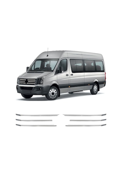 Volkswagen Crafter Uyumlu 2012-2017 Krom Ön Panjur 6 Parça Paslanmaz  Çelik