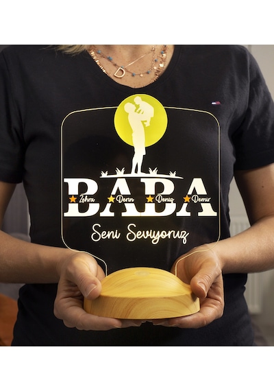 Babalar Günü Hediyesi, Babaya Hediye, Baba Ve Çocuk Led Lamba