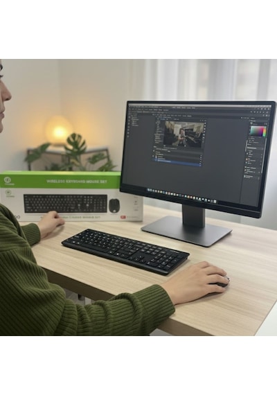 Buffer Kablosuz Q Klavye Mouse Seti Rahat Yazım, Sessiz Tuşlar, Ofis Ve Ev Kullanımına Uygun Set Yk7100 Diğer