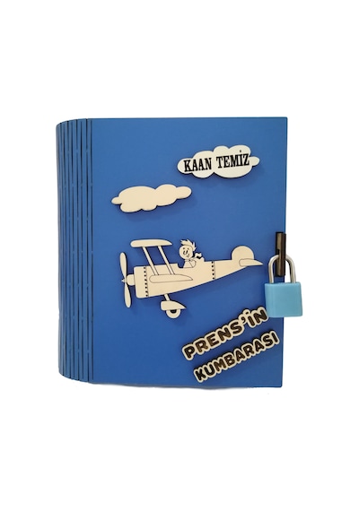 Kişiye Özel Dekoratif Ahşap Prens Kitap Kumbara - Tipbox