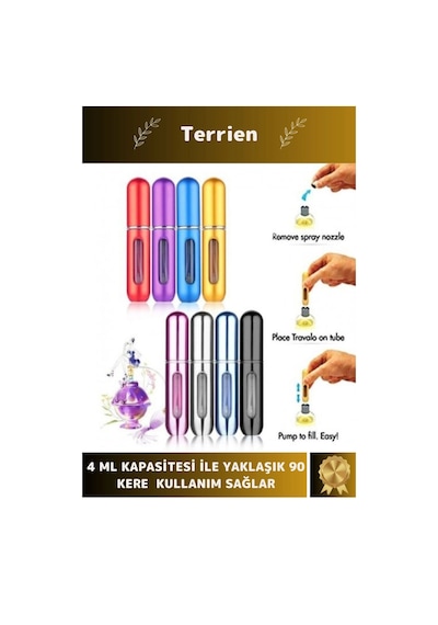 Deluxe Seri Minimal Kullanışlı Taşınabilir Şık Zarif Alüminyum Doldurulabilir Cep Parfüm Şişesi