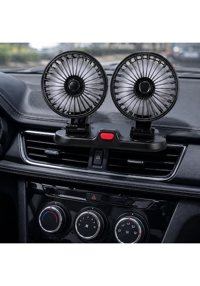 Usb Bağlantılı Çift Fanlı Mini Araç Vantilatörü Otomobil, Tır Ve Karavan Uyumlu
