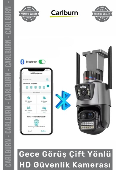 Kamera 3 Lens Wi Fi Gelişmiş Ip66 Dış Ortam Gece Görüş Çift Yönlü İletişim Hd Güvenlik Kamerası