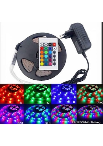 3 Çipli Rgb İç Mekan Şerit Led 5 Metre Dekoratif Aydınlatma Diğer