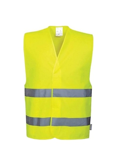 Kkdstock Work Safety Equipment Fosforlu Reflektörlü İkaz Yeleği 5 Cm Reflektörlü Gece Görünür Sarı